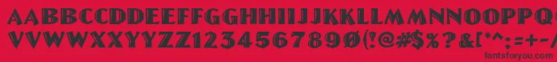 GeLetterCut Font – Black Fonts on Red Background