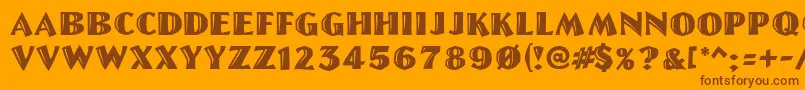 GeLetterCut Font – Brown Fonts on Orange Background