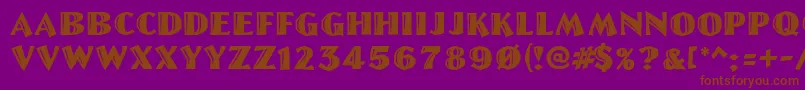 GeLetterCut-Schriftart – Braune Schriften auf violettem Hintergrund