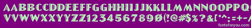 GeLetterCut Font – Green Fonts on Purple Background
