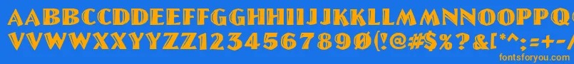 GeLetterCut Font – Orange Fonts on Blue Background