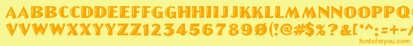 GeLetterCut Font – Orange Fonts on Yellow Background