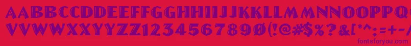 GeLetterCut Font – Purple Fonts on Red Background