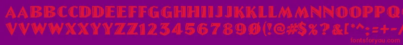 GeLetterCut-Schriftart – Rote Schriften auf violettem Hintergrund