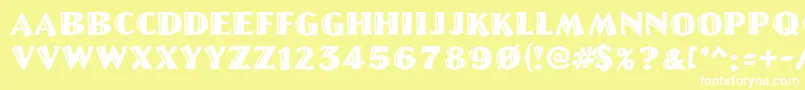 GeLetterCut Font – White Fonts on Yellow Background