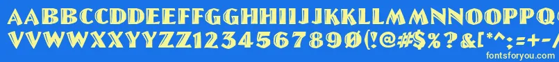 GeLetterCut Font – Yellow Fonts on Blue Background