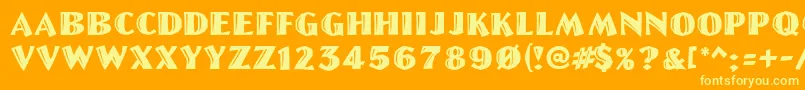 GeLetterCut Font – Yellow Fonts on Orange Background