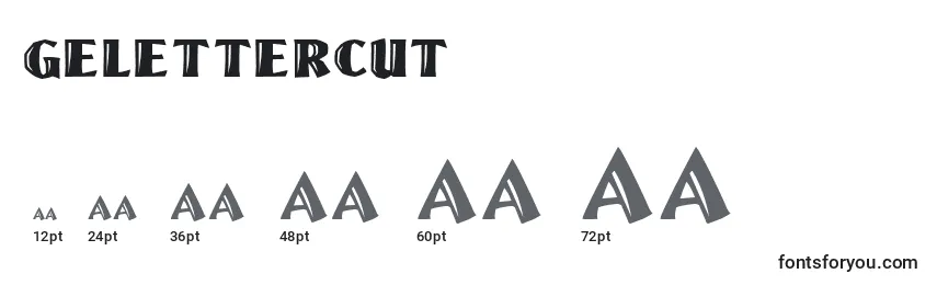 Размеры шрифта GeLetterCut