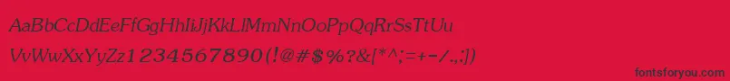 JasmineupcItalic-Schriftart – Schwarze Schriften auf rotem Hintergrund