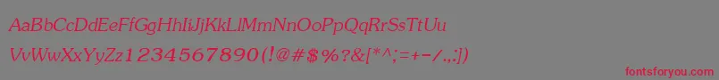 フォントJasmineupcItalic – 赤い文字の灰色の背景