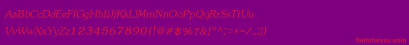 JasmineupcItalic-Schriftart – Rote Schriften auf violettem Hintergrund