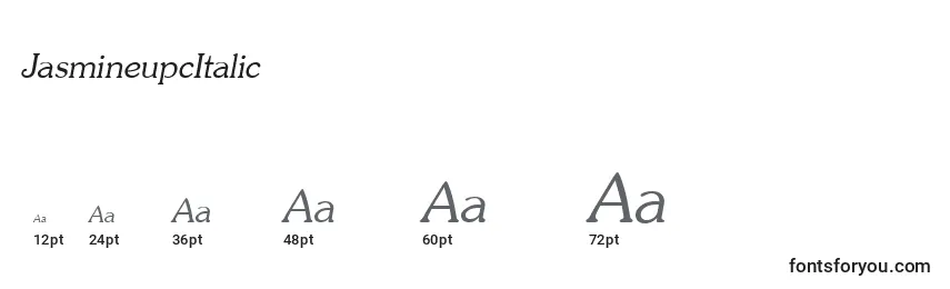 JasmineupcItalic Font Sizes