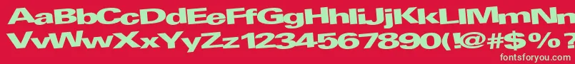 Шрифт AtRegularTtnorm – зелёные шрифты на красном фоне