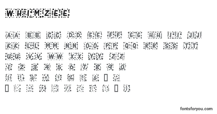 Fuente Whimzee - alfabeto, números, caracteres especiales