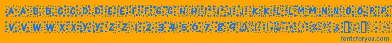 Police Whimzee – polices bleues sur fond orange