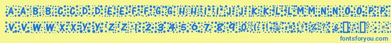 Whimzee Font – Blue Fonts on Yellow Background