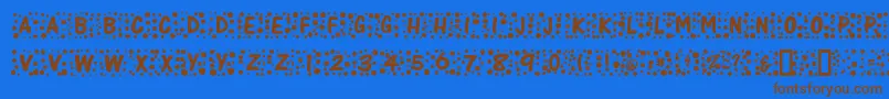 Whimzee-Schriftart – Braune Schriften auf blauem Hintergrund