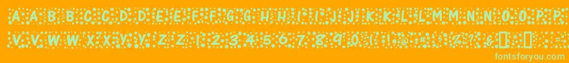 Whimzee Font – Green Fonts on Orange Background