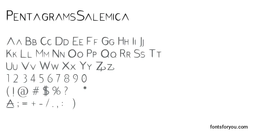 PentagramsSalemica-fontti – aakkoset, numerot, erikoismerkit