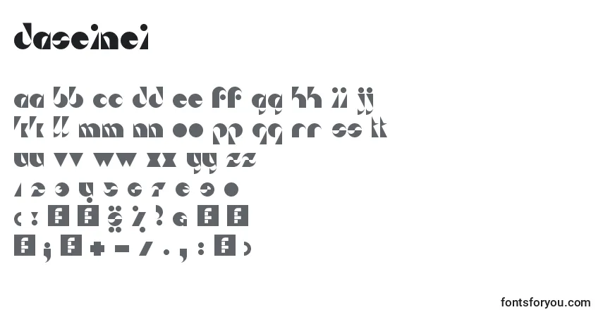 Fuente DaSeiNei - alfabeto, números, caracteres especiales