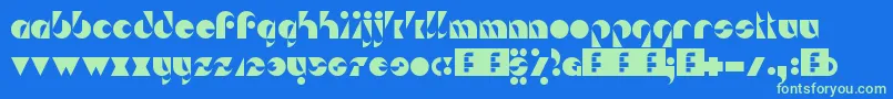 DaSeiNei Font – Green Fonts on Blue Background