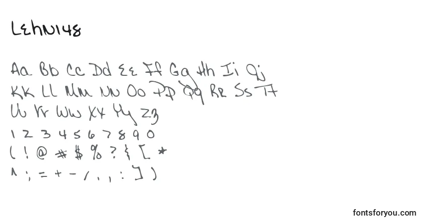 Czcionka Lehn148 – alfabet, cyfry, specjalne znaki