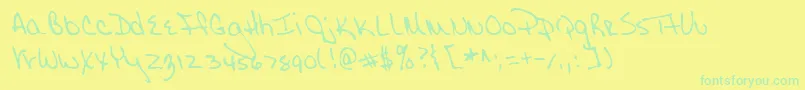 Шрифт Lehn148 – зелёные шрифты на жёлтом фоне