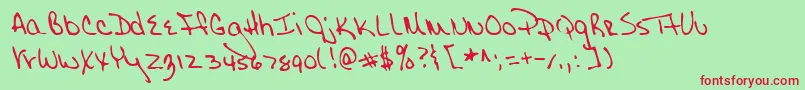 Lehn148 Font – Red Fonts on Green Background