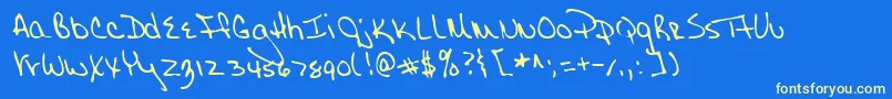 フォントLehn148 – 黄色の文字、青い背景