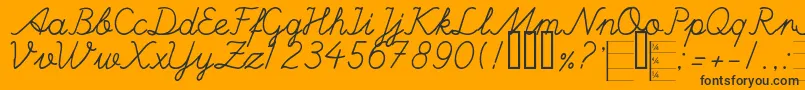 HandWritingMutlu Font – Black Fonts on Orange Background