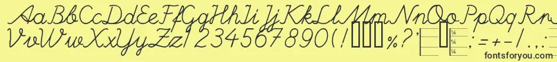 HandWritingMutlu Font – Black Fonts on Yellow Background