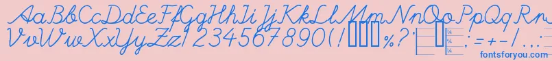 HandWritingMutlu Font – Blue Fonts on Pink Background