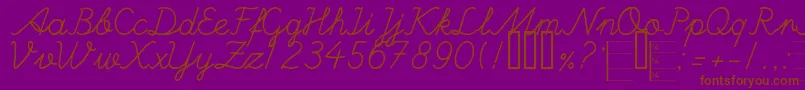 HandWritingMutlu Font – Brown Fonts on Purple Background