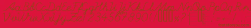 HandWritingMutlu Font – Brown Fonts on Red Background
