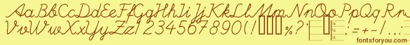 HandWritingMutlu Font – Brown Fonts on Yellow Background