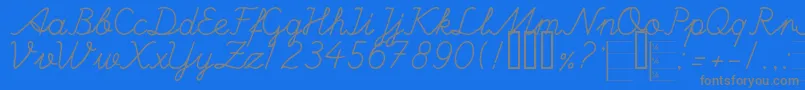 HandWritingMutlu Font – Gray Fonts on Blue Background