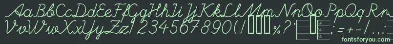 HandWritingMutlu Font – Green Fonts on Black Background