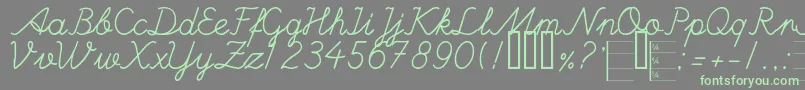 HandWritingMutlu Font – Green Fonts on Gray Background