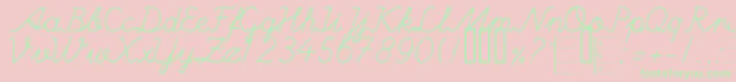 HandWritingMutlu Font – Green Fonts on Pink Background