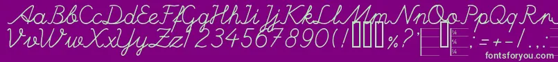 HandWritingMutlu Font – Green Fonts on Purple Background