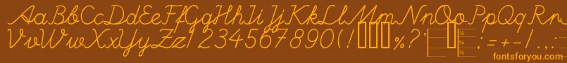 HandWritingMutlu Font – Orange Fonts on Brown Background