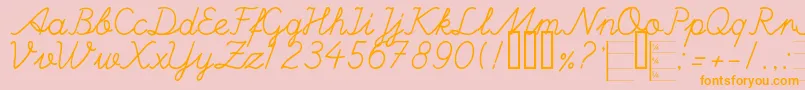 HandWritingMutlu Font – Orange Fonts on Pink Background