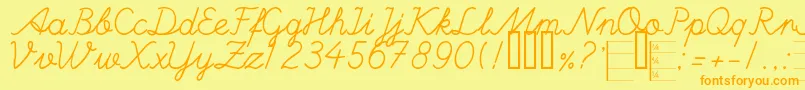 HandWritingMutlu Font – Orange Fonts on Yellow Background