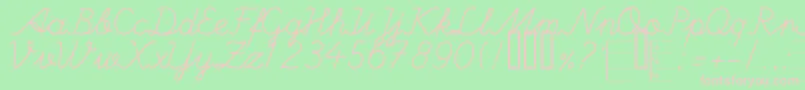 HandWritingMutlu Font – Pink Fonts on Green Background