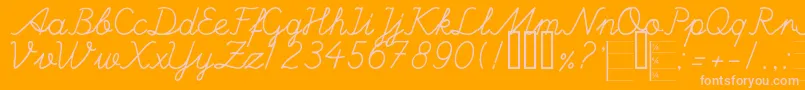 HandWritingMutlu Font – Pink Fonts on Orange Background