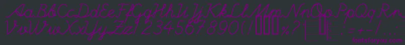 HandWritingMutlu Font – Purple Fonts on Black Background