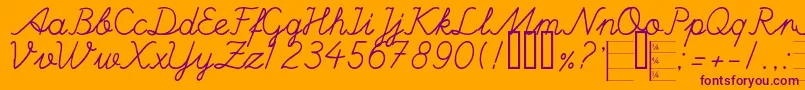 HandWritingMutlu Font – Purple Fonts on Orange Background