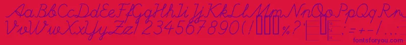 HandWritingMutlu Font – Purple Fonts on Red Background