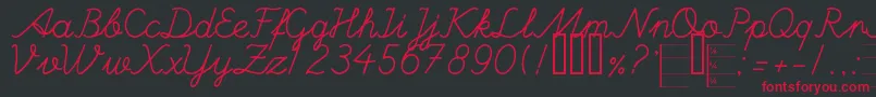 HandWritingMutlu Font – Red Fonts on Black Background