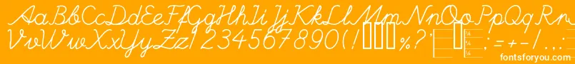 HandWritingMutlu Font – White Fonts on Orange Background